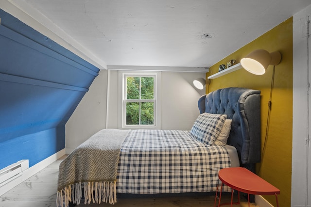 58 Middle Haddam Rd, East Hampton, CT 06456 - bedroom with lofted ceiling, a baseboard radiator, and baseboards