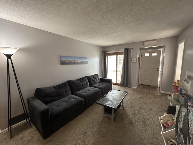 173 Russo Ave Unit 610, East Haven, CT 06513 - carpeted living area featuring a textured ceiling and baseboards
