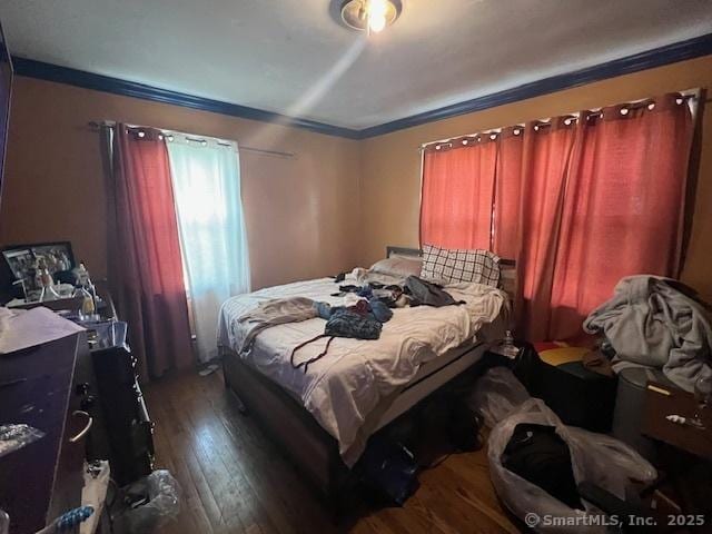 12 Avery St, Stonington, CT 06379 - bedroom featuring hardwood / wood-style floors and crown molding