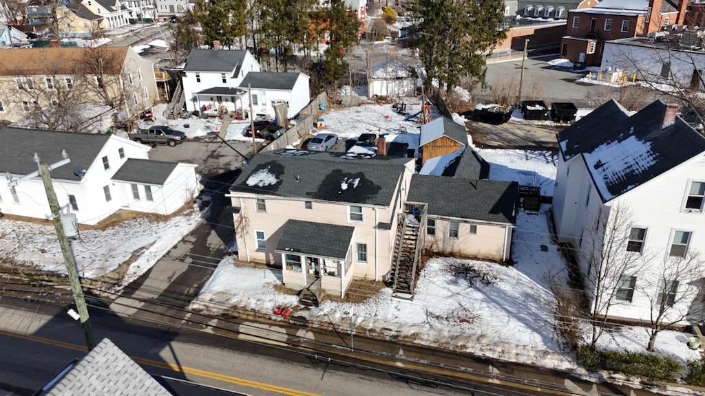 24 Mechanic St, Killingly, CT 06239 - snowy aerial view with a residential view