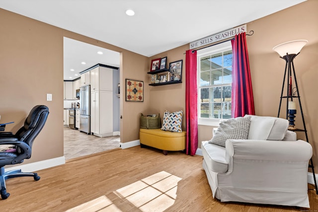 106 Chesterfield Rd, East Lyme, CT 06333 - office featuring light wood-style floors, baseboards, and recessed lighting