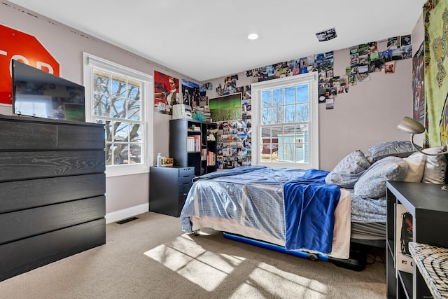106 Chesterfield Rd, East Lyme, CT 06333 - carpeted bedroom with multiple windows, baseboards, and recessed lighting