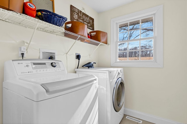 106 Chesterfield Rd, East Lyme, CT 06333 - laundry room featuring separate washer and dryer and baseboards