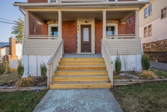 45 Willis St, Bristol, CT 06010 - view of exterior entry with brick siding and covered porch