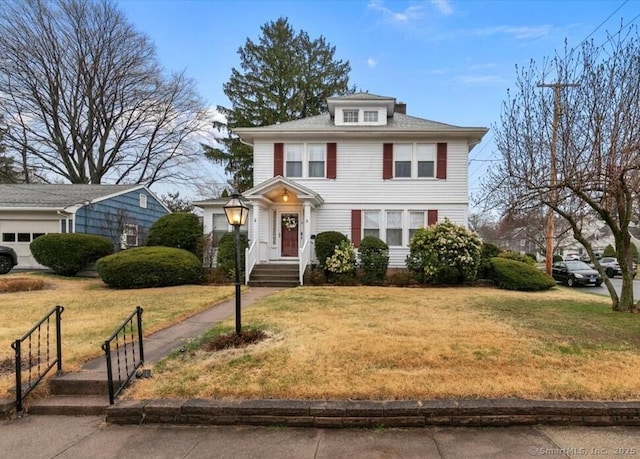 3 Middle Rd, Hamden, CT 06517 - american foursquare style home featuring a front lawn