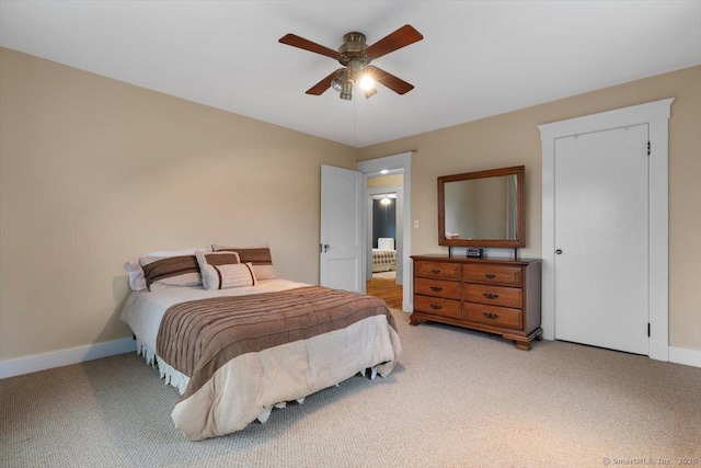3 Middle Rd, Hamden, CT 06517 - bedroom featuring ceiling fan, light colored carpet, and baseboards