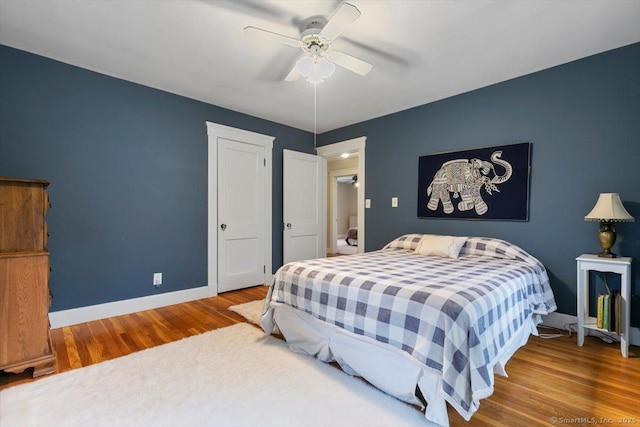 3 Middle Rd, Hamden, CT 06517 - bedroom with baseboards, a ceiling fan, and wood finished floors