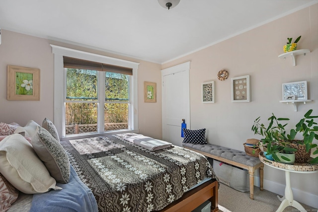 14 Overlook Pl, Stamford, CT 06907 - carpeted bedroom featuring ornamental molding