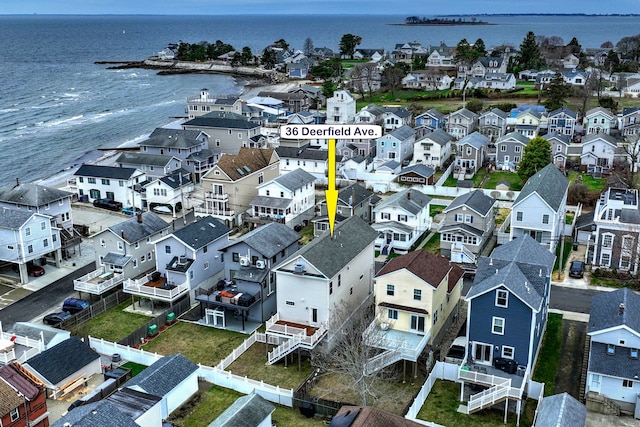 36 Deerfield Ave, Milford, CT 06460 - aerial view featuring a water view and a residential view
