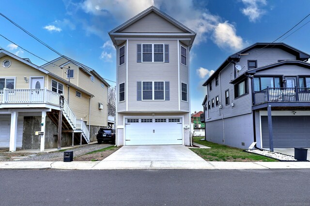 36 Deerfield Ave, Milford, CT 06460 - coastal home with a garage, stairs, and driveway