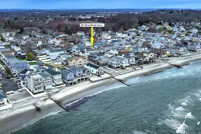 36 Deerfield Ave, Milford, CT 06460 - aerial view featuring a water view and a view of the beach