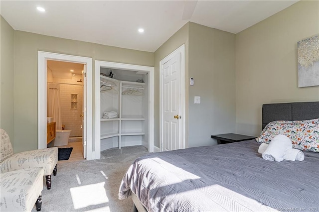 18 Fenway St, Stamford, CT 06902 - bedroom featuring recessed lighting, ensuite bath, and carpet
