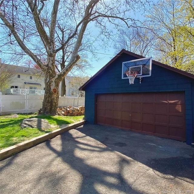 18 Fenway St, Stamford, CT 06902 - detached garage with fence