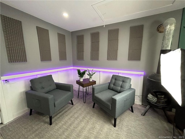 18 Fenway St, Stamford, CT 06902 - sitting room featuring attic access and carpet