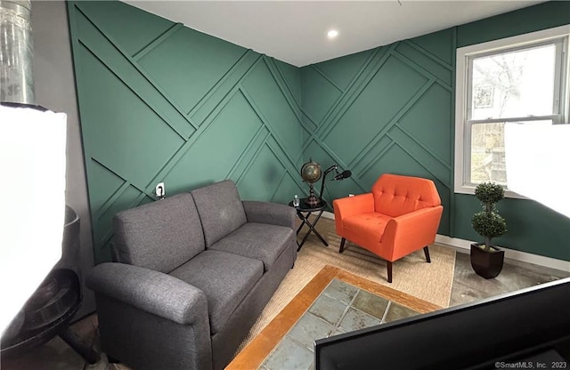 18 Fenway St, Stamford, CT 06902 - living area featuring recessed lighting and baseboards