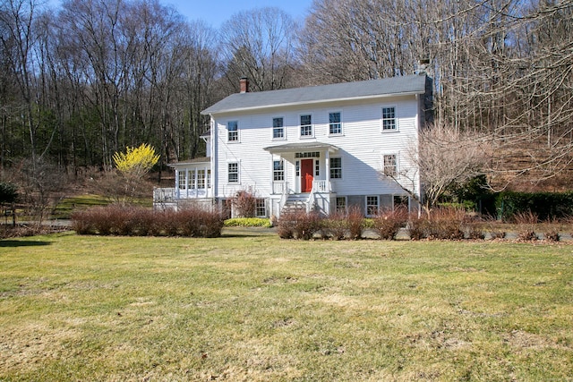 11 Hodge Rd, Roxbury, CT 06783 - colonial home featuring a chimney and a front lawn