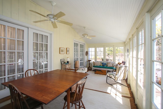 11 Hodge Rd, Roxbury, CT 06783 - sunroom / solarium with french doors, lofted ceiling, and wood walls