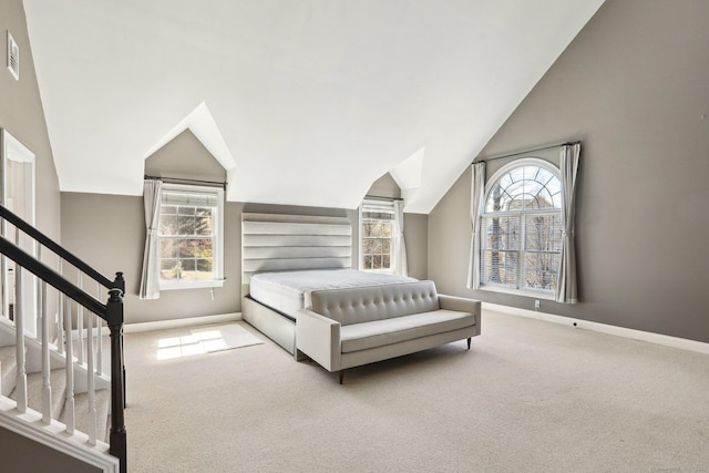 250 Valley Stream Ln, Southbury, CT 06488 - carpeted bedroom with baseboards and vaulted ceiling