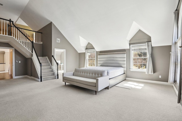 250 Valley Stream Ln, Southbury, CT 06488 - carpeted bedroom featuring baseboards and lofted ceiling