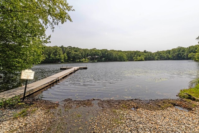 8 Tom Rd, East Haddam, CT 06423 - dock area with a boat ramp, a water view, and a forest view