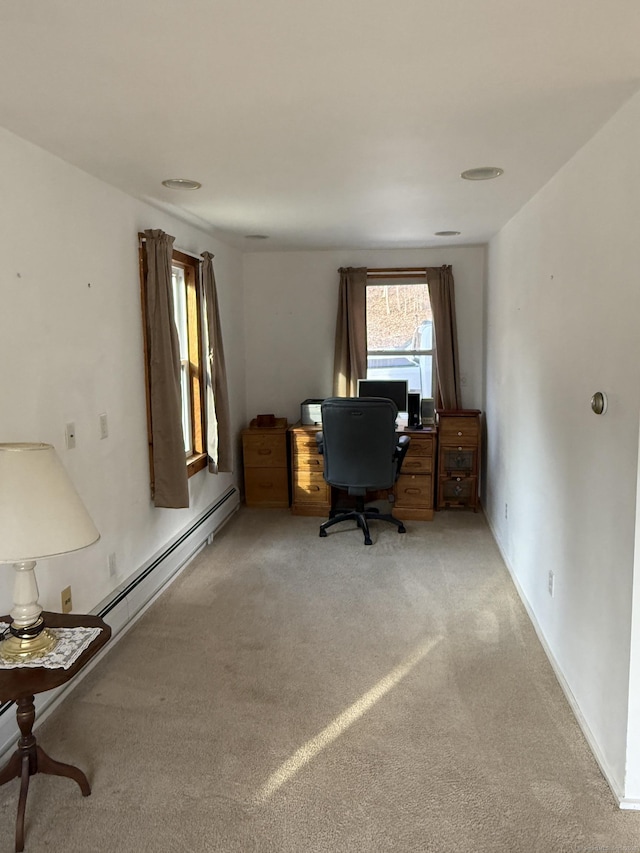 226 Greenwoods Rd W, Norfolk, CT 06058 - carpeted home office with a baseboard heating unit