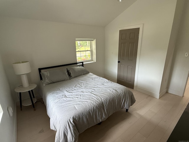 8 Hubbard Rd, North Branford, CT 06471 - bedroom featuring lofted ceiling, baseboards, and light wood-style floors