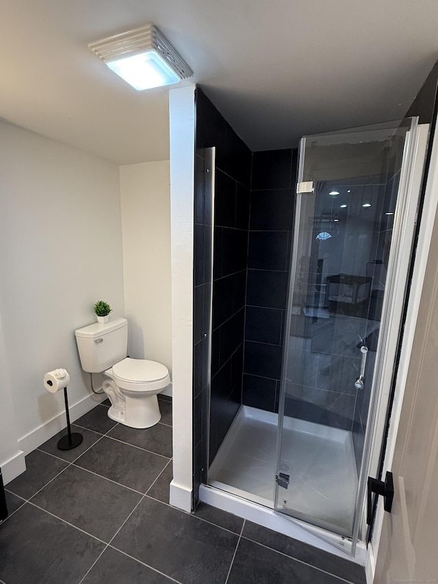 8 Hubbard Rd, North Branford, CT 06471 - full bath featuring tile patterned floors, toilet, a shower stall, and baseboards