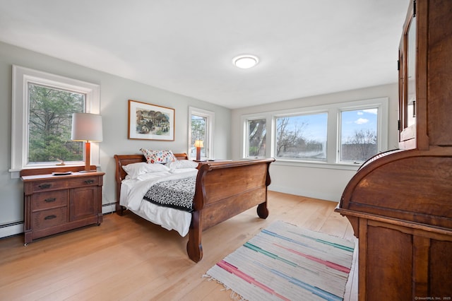 277 Milton Rd, Warren, CT 06756 - bedroom featuring light wood-style floors and baseboard heating