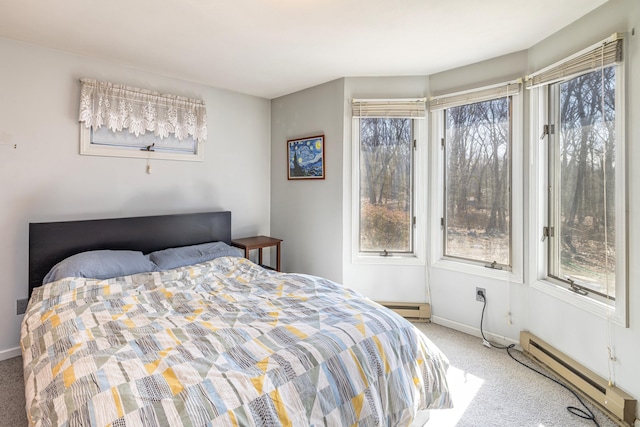 127 Separatist Rd, Mansfield, CT 06268 - carpeted bedroom featuring baseboard heating, baseboards, and a baseboard radiator