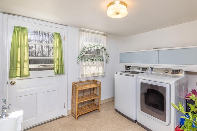 127 Separatist Rd, Mansfield, CT 06268 - washroom with washing machine and dryer, baseboards, and light floors