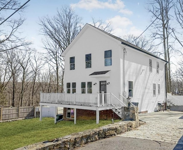 88 Walnut Trl, Danbury, CT 06810 - view of front facade with a deck and stairway