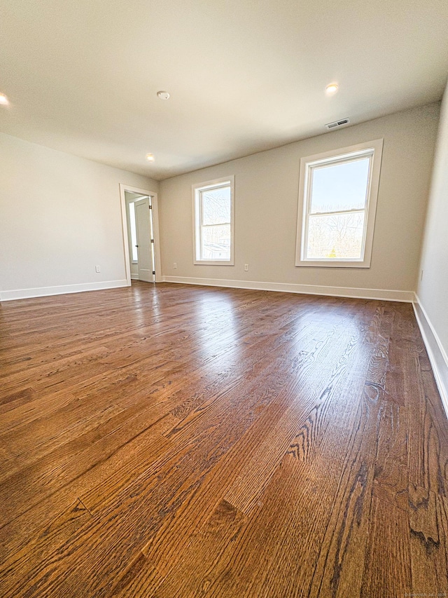 88 Walnut Trl, Danbury, CT 06810 - unfurnished room with baseboards, dark wood-type flooring, and recessed lighting