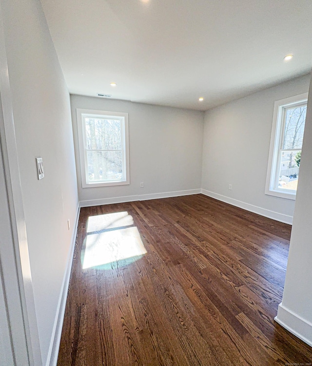 88 Walnut Trl, Danbury, CT 06810 - spare room with dark wood-style flooring, baseboards, and recessed lighting