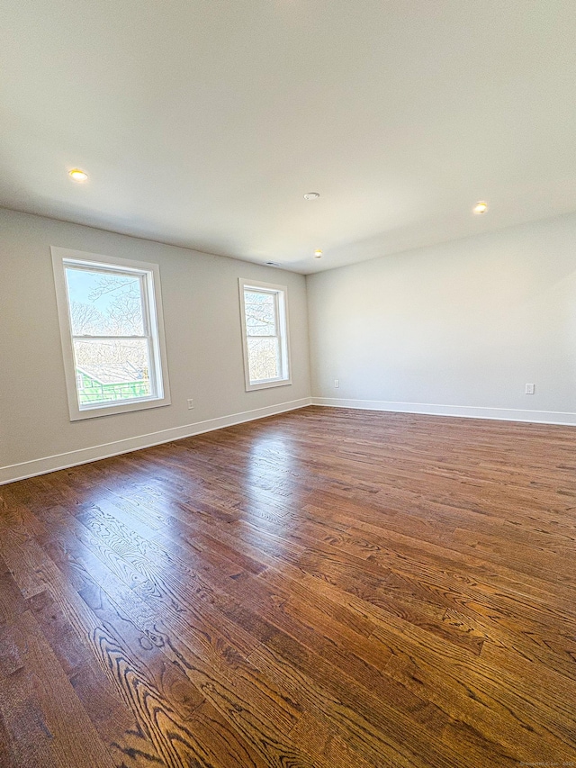 88 Walnut Trl, Danbury, CT 06810 - spare room with dark wood-style floors, baseboards, and recessed lighting