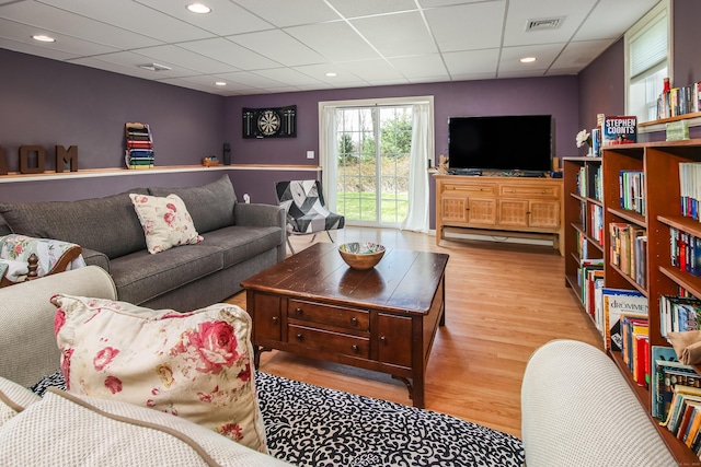 36 Barbers Way Unit 36, Hebron, CT 06248 - living room with visible vents, wood finished floors, recessed lighting, and a drop ceiling