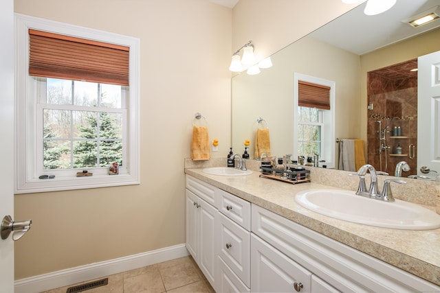 36 Barbers Way Unit 36, Hebron, CT 06248 - full bath featuring a stall shower, tile patterned flooring, a sink, and visible vents