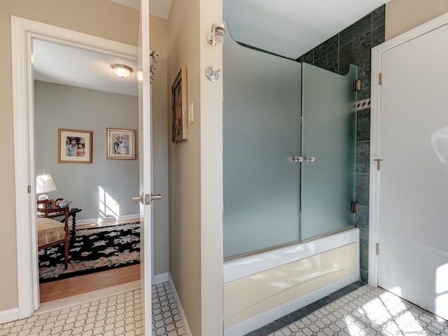 20 Copper Hill Dr Unit 20, Guilford, CT 06437 - full bath with baseboards, combined bath / shower with glass door, and tile patterned floors
