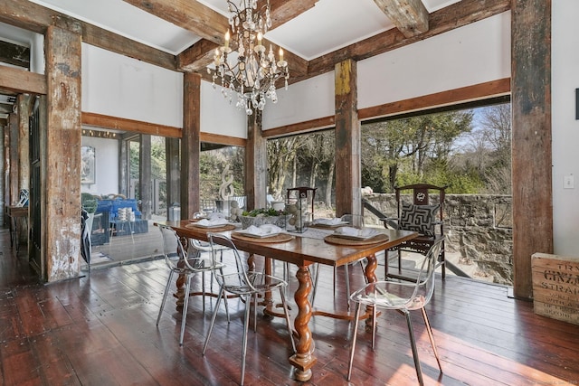 5 Deerfield Rd, Wilton, CT 06897 - sunroom / solarium with healthy amount of natural light, beam ceiling, a chandelier, and coffered ceiling