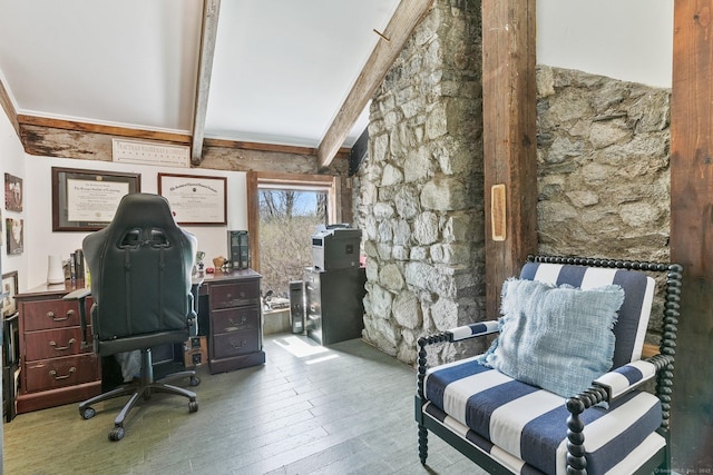5 Deerfield Rd, Wilton, CT 06897 - office space with beamed ceiling and hardwood / wood-style floors