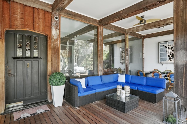 5 Deerfield Rd, Wilton, CT 06897 - sunroom / solarium featuring beamed ceiling