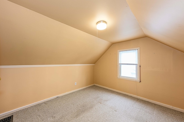 95 Vista Dr, East Haven, CT 06512 - bonus room featuring visible vents, carpet flooring, baseboards, and vaulted ceiling
