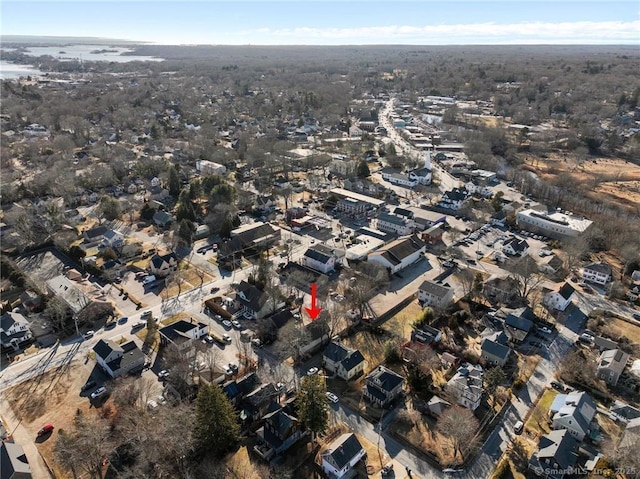 drone / aerial view with a residential view