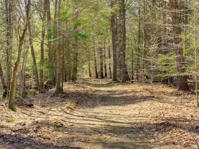 view of landscape with a view of trees