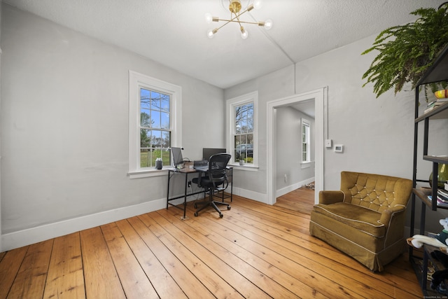 741 Mapleton Ave, Suffield, CT 06078 - office featuring a chandelier and light wood-style floors