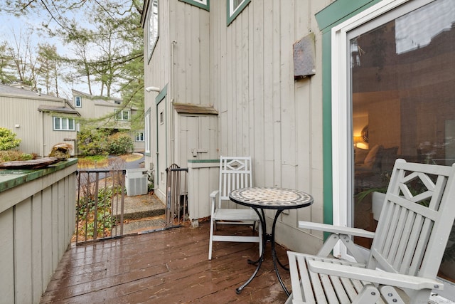 8 Lyle Ct Unit J, Farmington, CT 06032 - wooden terrace featuring central AC unit