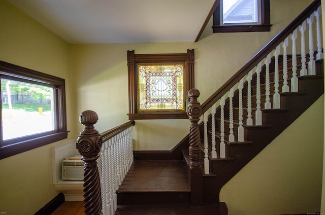 93 Broad St, Norwich, CT 06360 - staircase with baseboards and wood finished floors