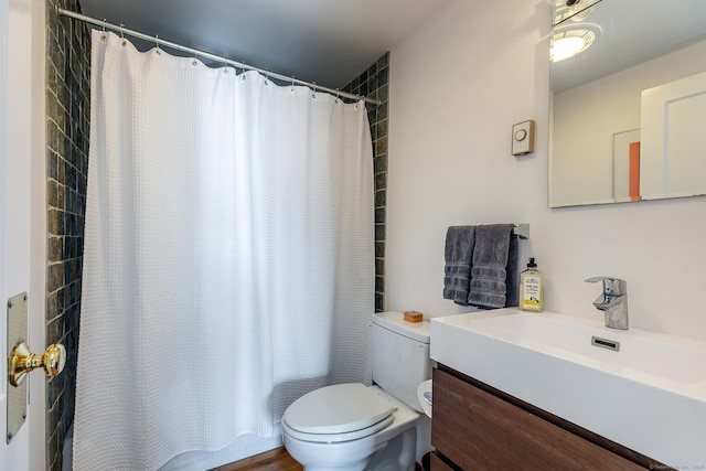 15 Echo St, Salisbury, CT 06068 - full bath with toilet, vanity, and shower / bathtub combination with curtain