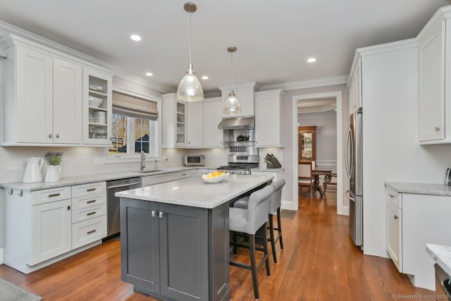 158 N Seir Hill Rd, Norwalk, CT 06850 - kitchen with white cabinetry, stainless steel appliances, and a sink