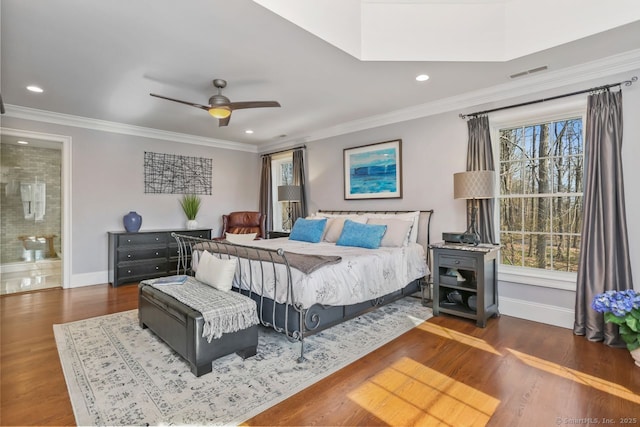 158 N Seir Hill Rd, Norwalk, CT 06850 - bedroom featuring crown molding, visible vents, wood finished floors, and baseboards