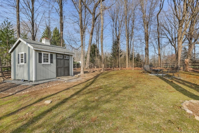 158 N Seir Hill Rd, Norwalk, CT 06850 - view of yard with an outdoor fire pit, an outbuilding, and fence